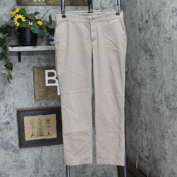 Lee Womens Regular Fit Straight Leg Mid Rise Pants 166e86935cb9f6 Khaki Brown 10 - Picture 1 of 6